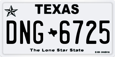 TX license plate DNG6725