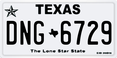 TX license plate DNG6729