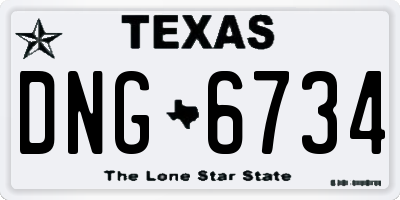 TX license plate DNG6734