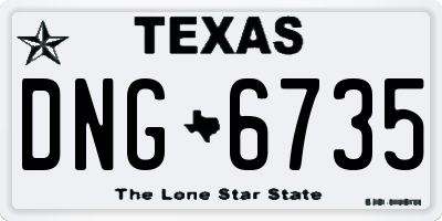 TX license plate DNG6735
