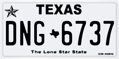 TX license plate DNG6737