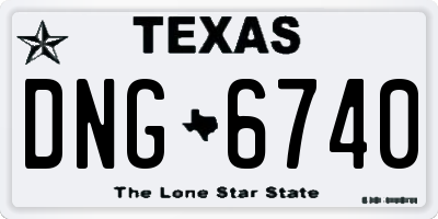 TX license plate DNG6740