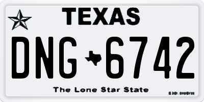TX license plate DNG6742