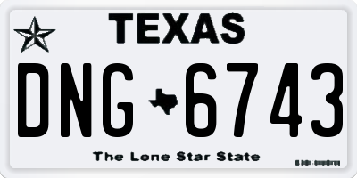 TX license plate DNG6743