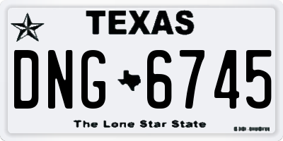 TX license plate DNG6745