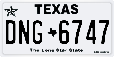 TX license plate DNG6747