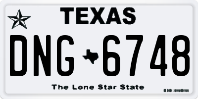 TX license plate DNG6748