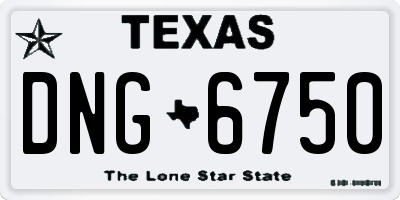 TX license plate DNG6750