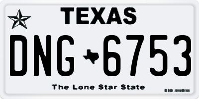 TX license plate DNG6753