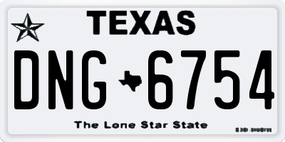 TX license plate DNG6754