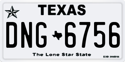 TX license plate DNG6756