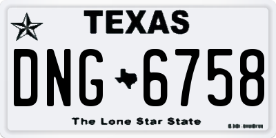 TX license plate DNG6758