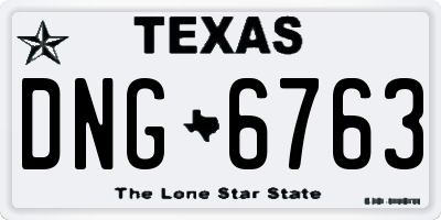TX license plate DNG6763