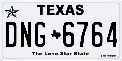 TX license plate DNG6764