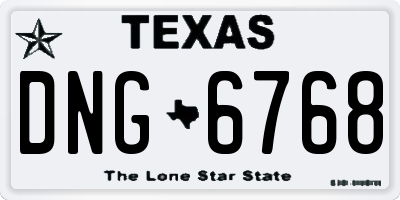 TX license plate DNG6768