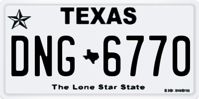 TX license plate DNG6770