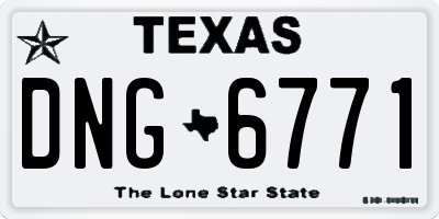 TX license plate DNG6771