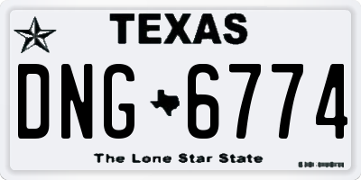 TX license plate DNG6774