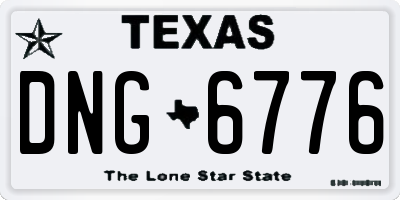 TX license plate DNG6776