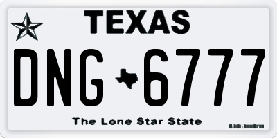 TX license plate DNG6777