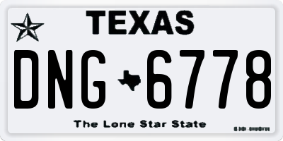 TX license plate DNG6778