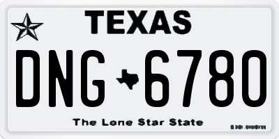 TX license plate DNG6780