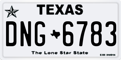 TX license plate DNG6783