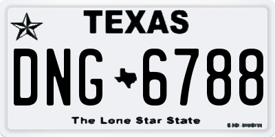 TX license plate DNG6788