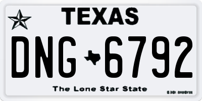 TX license plate DNG6792
