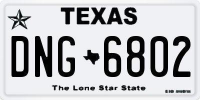 TX license plate DNG6802