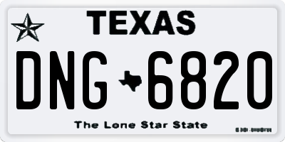 TX license plate DNG6820