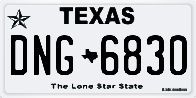 TX license plate DNG6830