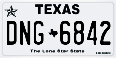 TX license plate DNG6842