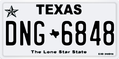 TX license plate DNG6848