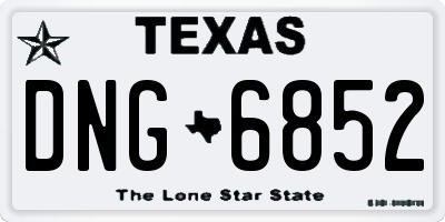 TX license plate DNG6852
