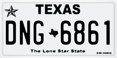 TX license plate DNG6861
