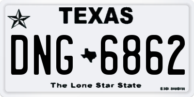 TX license plate DNG6862