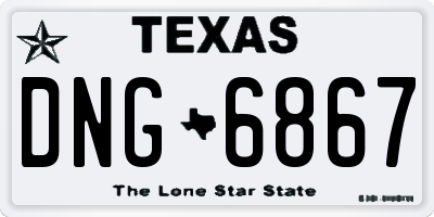 TX license plate DNG6867