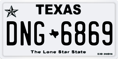 TX license plate DNG6869