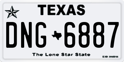 TX license plate DNG6887