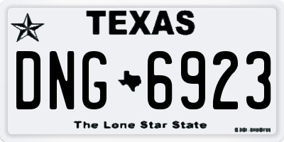 TX license plate DNG6923