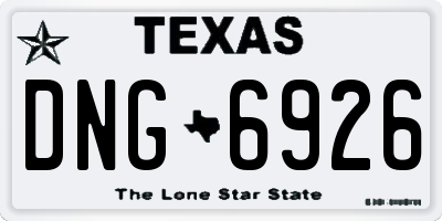 TX license plate DNG6926
