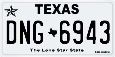 TX license plate DNG6943