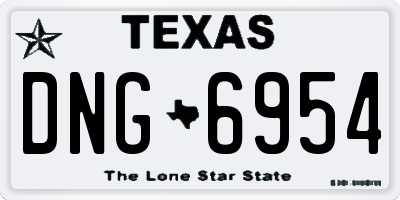 TX license plate DNG6954
