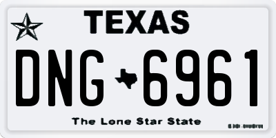 TX license plate DNG6961