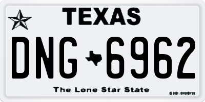 TX license plate DNG6962