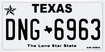 TX license plate DNG6963