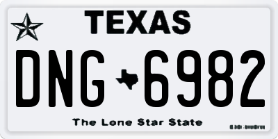 TX license plate DNG6982