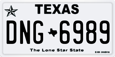 TX license plate DNG6989