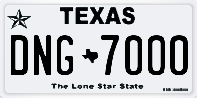 TX license plate DNG7000